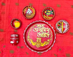 Handmade customized clay plate  &amp; bowl set