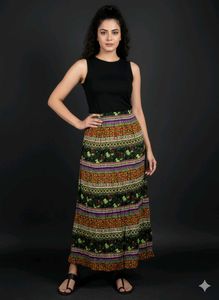 Floral Print Midi Skirt