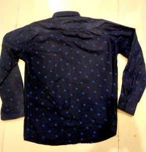 navy blue thrifted shirts for men