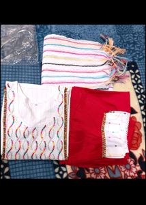 White Fancy Kurta Sets XL