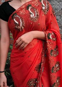 Elegant Orange Saree
