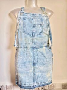 Denim Dungaree Dress Size Small