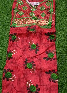Floral Embroidery Nighty