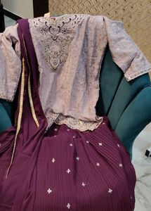 Elegant Purple Embroidered Lehenga Choli