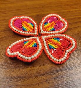 Beaded Heart Earrings