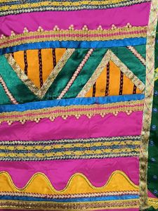 Vintage Gotta Patti Saree Green &amp; Pink