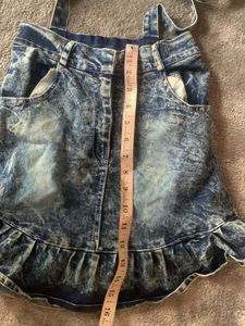 Denim Skirt with Straps