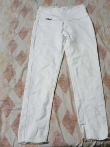 White Denim Pants