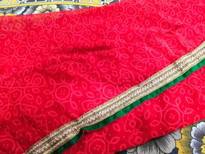 Red Pink Mix Colour Saree