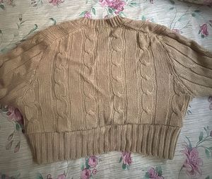 Cute tan cable Knit Sweater
