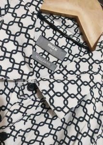 White &amp; Black Printed Shirt For Boy &amp; Men 42 Chest