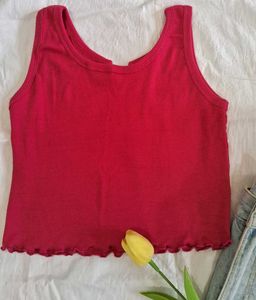 Raspberry Ribbed Tank Top