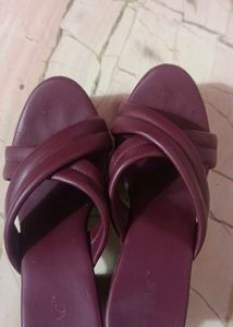 Burgundy Criss-Cross Slides