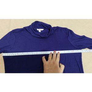 Navy Blue Turtle Neck Top