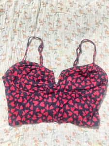 Heart Print Bralette Top