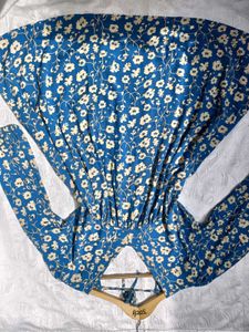 Y2k Floral Blue Mini Dress