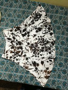 White And Brown Skirt.