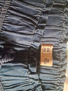 Blue Denim Drawstring Waist Pants