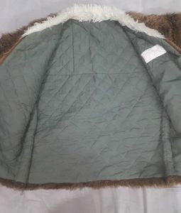 Brown Faux Fur woolen Coat