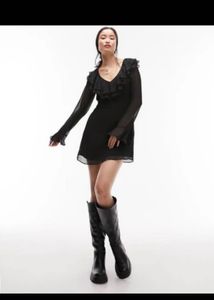 Elegant Black Ruffle Dress
