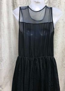 Black Sheer Fringe Dress