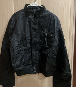 Black Cropped Bomber Jacket