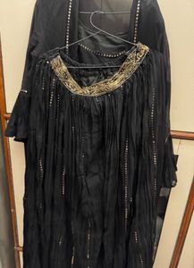 Black Embellished three piece dress