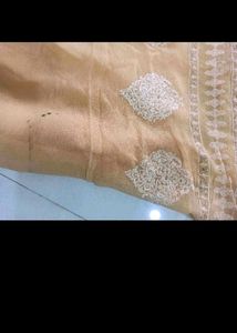 Beige emboidery soft light pure jorget dupatta