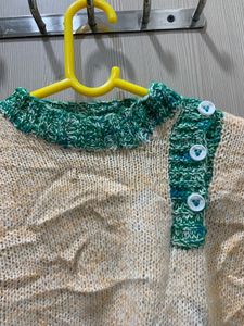 Unique Two-Tone Knit Sweater