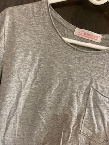 Gray Long Sleeve Top