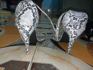 Snakeskin Print Heels
