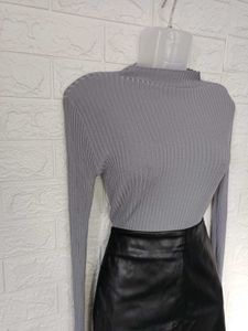 Zara grey  Ribbed pullover