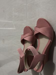 Pink Heeled Sandals - Size 7