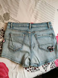 Cute Denim Patch Shorts