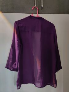 Transparent Classy Shirt Purple Colour For Girls