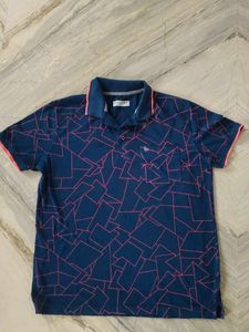 Stylish Geometric Print Polo T-shirt