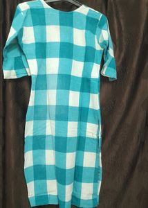 Green and white kurti