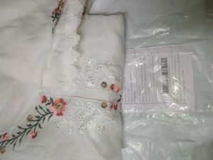 ✨ Beautiful Embroidered Unstitched Cotton Suit for