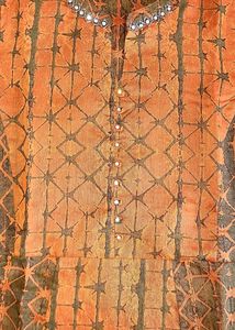 Ethnic Partywear Gown/Dress In Rust Tie And Dye