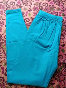 Teal Blue Cotton Leggings