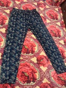 Floral Print Lounge woolen pants