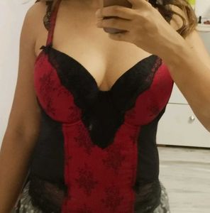 Red &amp; Black Bustier Corset