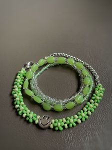Green Florals Beads Bracelet ☘️💚