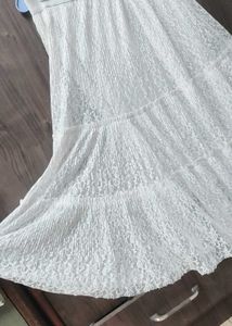 Flared Midi White skirt Korean/Vintage