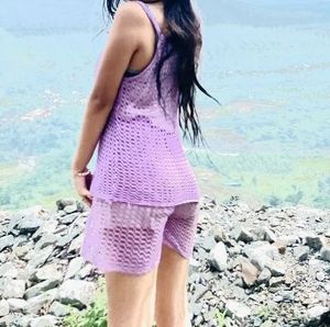 Lavender Crochet Co-ord Set🪻