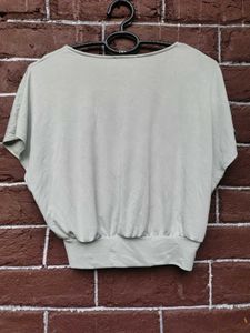 ZARA Gray V-Neck Top