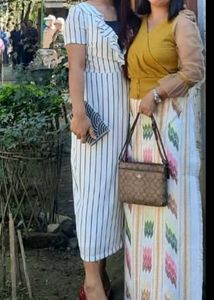 Striped Ruffle Midi Dress