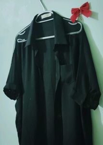 Black  Shirt With Transparent  Shoulders