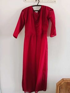 Red Chiffon Maxi Dress