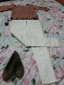 White Embellished Jeans